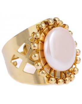 Anel Dourado Pastilha De...