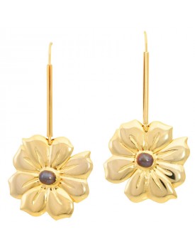 Brinco Dourado Flor De Laço