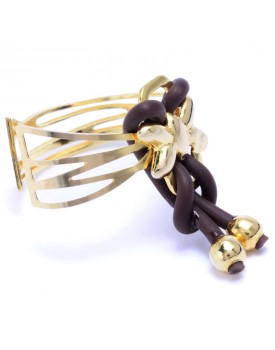 Anel Dourado Passador De Lacinho Com Silicone