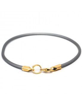 Pulseira Dourada Silicone Cinza