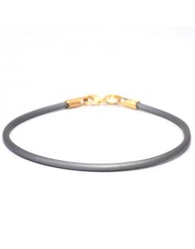 Pulseira Dourada Silicone Cinza