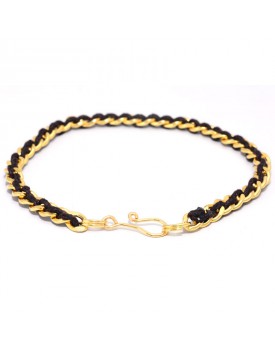 Pulseira Dourada Corrente Com Cadarço