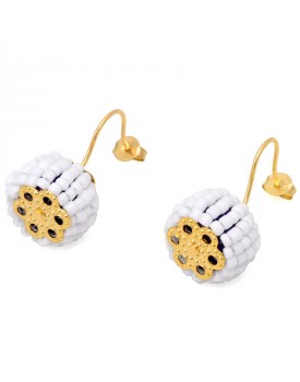 Brinco Dourado Pneu Branco