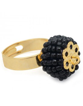 Anel Dourado Pneu Preto