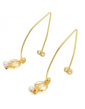 Brinco Dourado Gancho Woodstock
