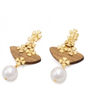 Brinco Dourado Chapéu Com Trevinhos Pequenos