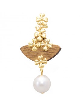 Brinco Dourado Chapéu Com Trevinhos Pequenos