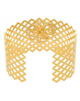 Pulseira Dourada Bracelete Flor De Fio Caseada