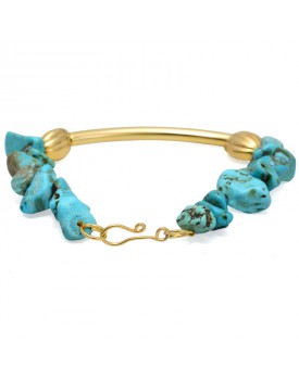 Pulseira Dourada Turquesa