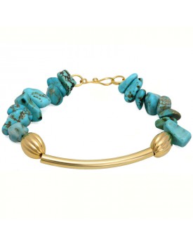 Pulseira Dourada Turquesa