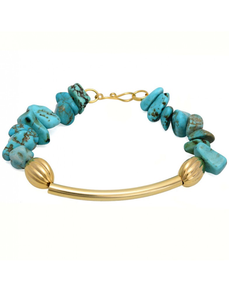 Pulseira Dourada Turquesa