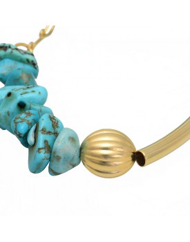 Pulseira Dourada Turquesa
