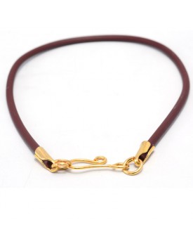 Pulseira Dourada Silicone Marrom