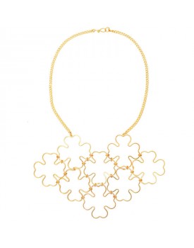 Colar Dourado Maxi Trevo