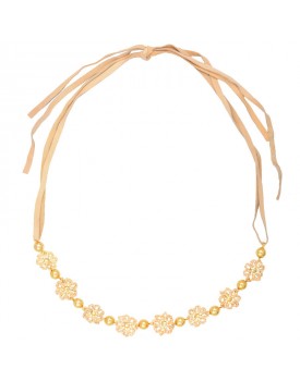 Colar Dourado Flor De Palha