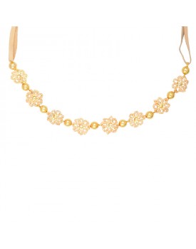 Colar Dourado Flor De Palha