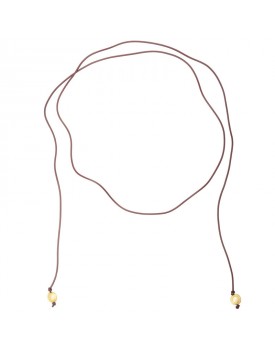 Colar Dourado Silicone Marrom Com Bolas
