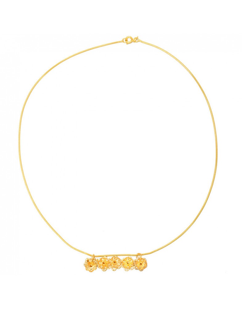 Colar Dourado Flores