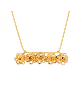 Colar Dourado Flores