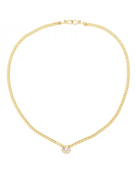 Colar Dourado Corrente Com Pérola