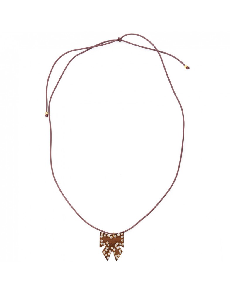 Colar Dourado Laço Com Pérolas