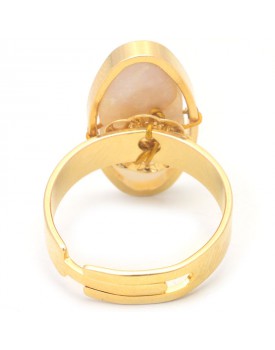 Anel Dourado Madrepérola Oval