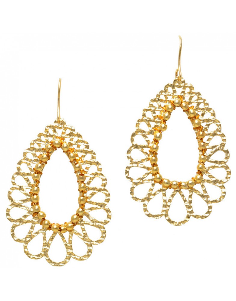 Brinco Dourado Gotas Vazadas