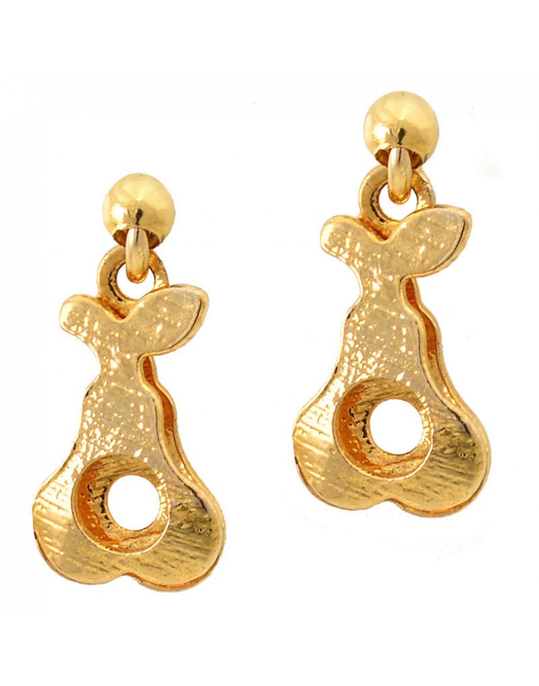 Brinco Dourado Pêra Dupla