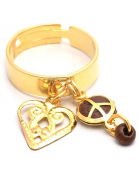 Anel Dourado Paz E Amor