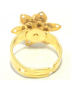 Anel Dourado Flor De Citrino