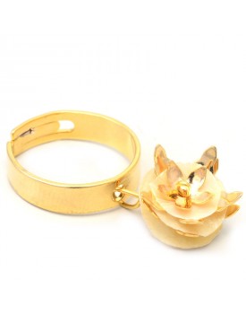 Anel Dourado Flor Escama