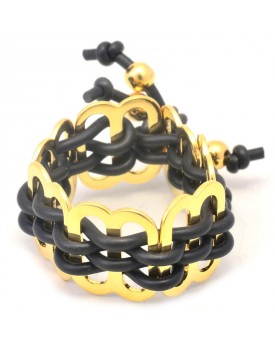 Anel Dourado Passador Silicone