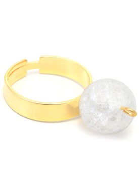 Anel Dourado Cristal Craquelê