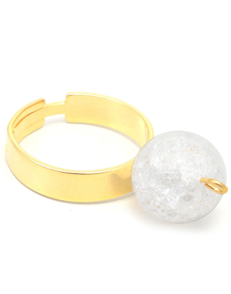Anel Dourado Cristal Craquelê