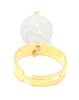 Anel Dourado Cristal Craquelê