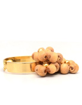 Anel Dourado Flores Pau Marfim