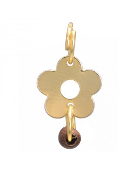 Pingente Dourado Margarida E Imbuia