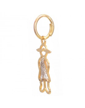 Pingente Dourado Menina Caseada
