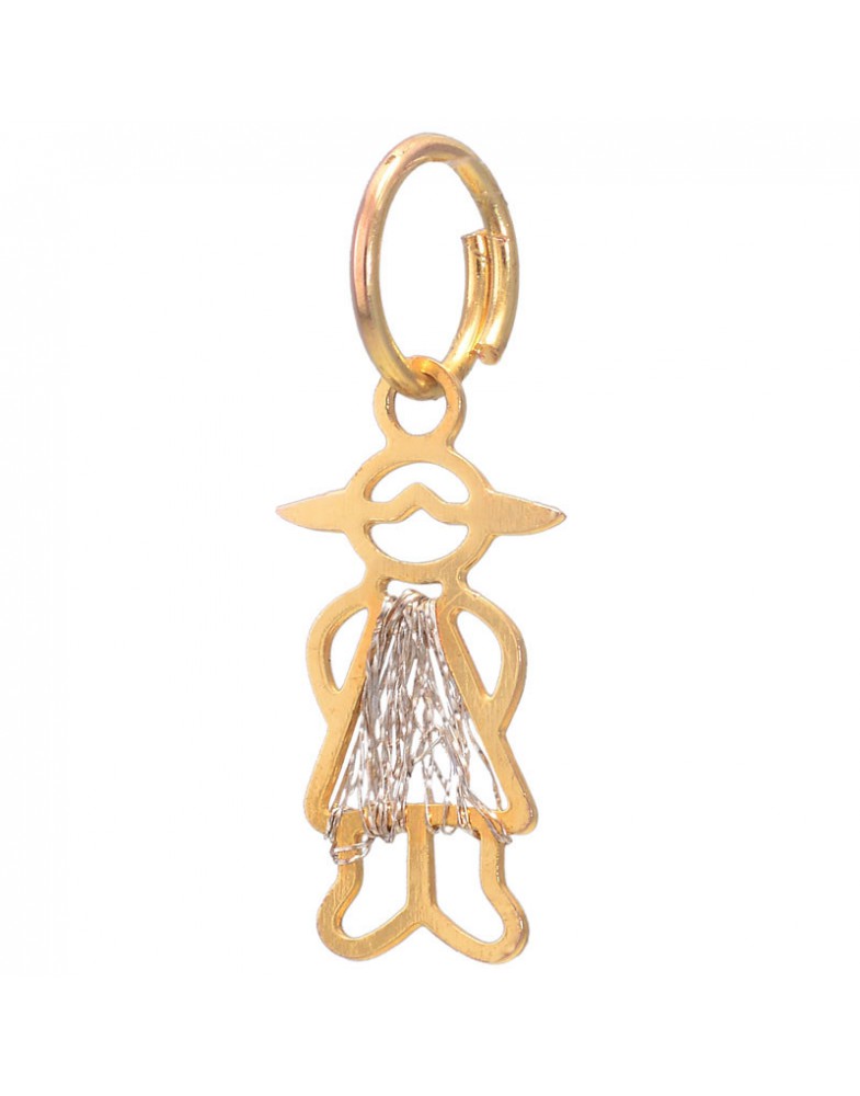 Pingente Dourado Menina Caseada