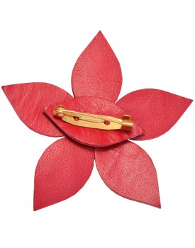 Broche Dourado Broche Flor De Folha De Couro