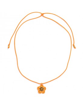 Colar Infantil Madeira Colorida Laranja