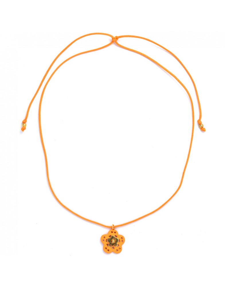 Colar Infantil Madeira Colorida Laranja