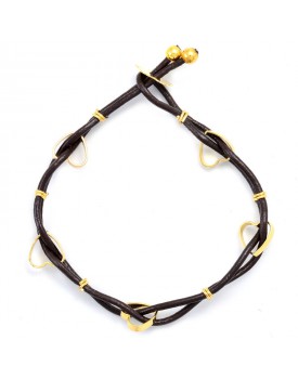 Pulseira Trançada Coração Dourada
