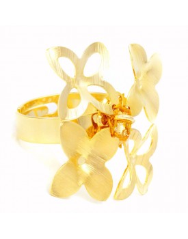 Anel Dourado Flores