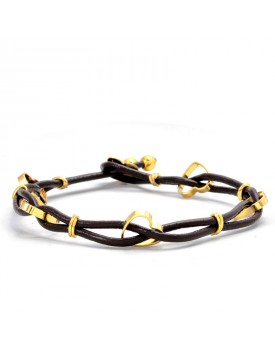 Pulseira Trançada Coração Dourada