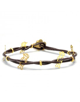 Pulseira Trançada Dourada Menino