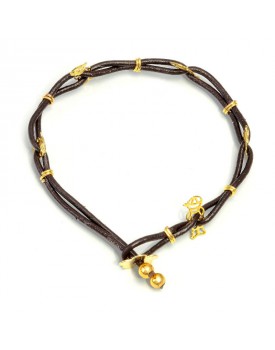 Pulseira Trançada Dourada Menino