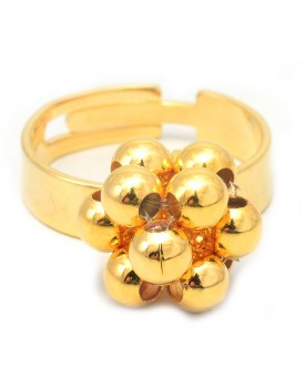 Anel Dourado Cacho De Bolinhas