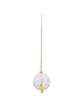 Brinco Dourado Bola Craquelê