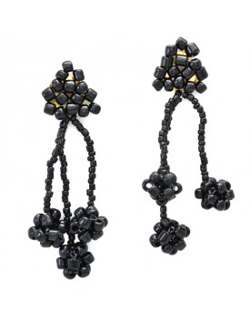 Brinco Dourado Cacho Preto
